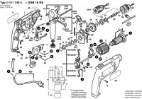 Bosch 0 601 140 642 GSB 16 RE Percussion Drill 240 V / GB Spare Parts GSB16RE